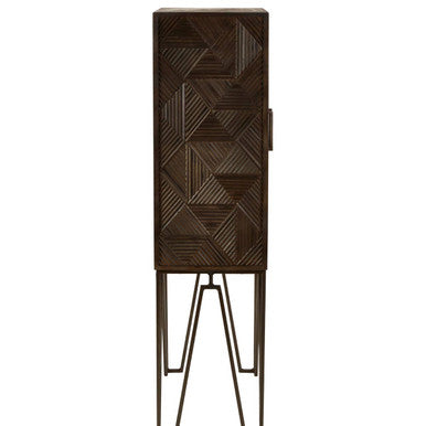 Orsina Saira Grey Storage Cabinet – Carved Mango Wood Sideboard