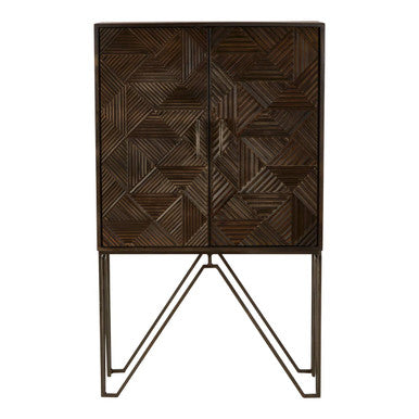 Orsina Saira Grey Storage Cabinet – Carved Mango Wood Sideboard