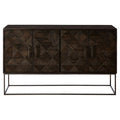 Orsina Saira Sideboard – Hand-Carved Mango Wood Storage Cabinet in Grey