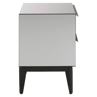 Orsina Rovigo 2 Drawer Chest – Matte Black & Smoked Glass Dresser