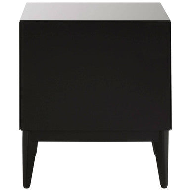 Orsina Rovigo 2 Drawer Chest – Matte Black & Smoked Glass Dresser