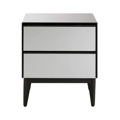Orsina Rovigo 2 Drawer Chest – Matte Black & Smoked Glass Dresser