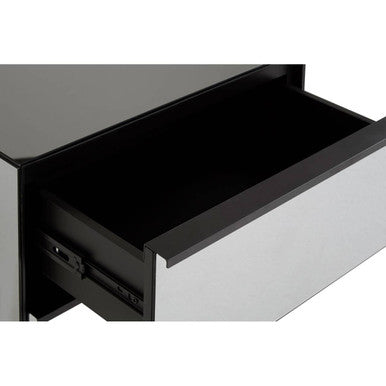 Orsina Rovigo 2 Drawer Chest – Matte Black & Smoked Glass Dresser