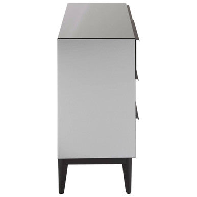 Orsina Rovigo 6 Drawer Chest – Matte Black & Smoked Glass Dresser