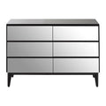 Orsina Rovigo 6 Drawer Chest – Matte Black & Smoked Glass Dresser