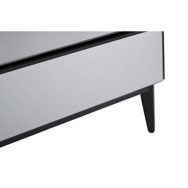 Orsina Rovigo 6 Drawer Chest – Matte Black & Smoked Glass Dresser