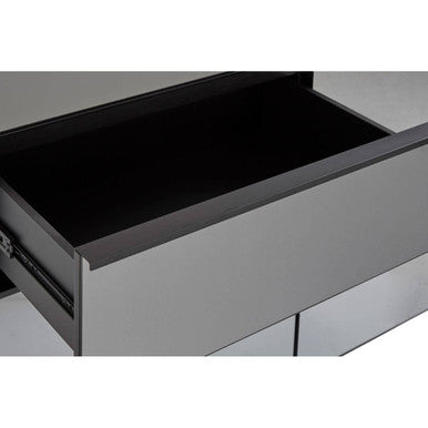 Orsina Rovigo 6 Drawer Chest – Matte Black & Smoked Glass Dresser