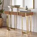 Orsina Rivoli Gold Mirrored Console Table with Storage Drawer
