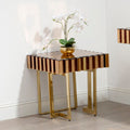 Orsina Rivoli Gold Side Table – Square Mirrored Glass Accent Table
