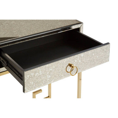 Orsina Rieti Gold Console Table | Mirrored Glass & Steel 2-Drawer