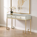 Orsina Rieti Gold Console Table | Mirrored Glass & Steel 2-Drawer