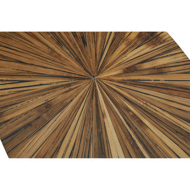 Orsina Gabo Round Ebony Console Table – Starburst Bamboo & Wood