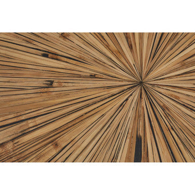 Orsina Gabo Round Ebony Coffee Table – Sunburst Wood & Bamboo Base