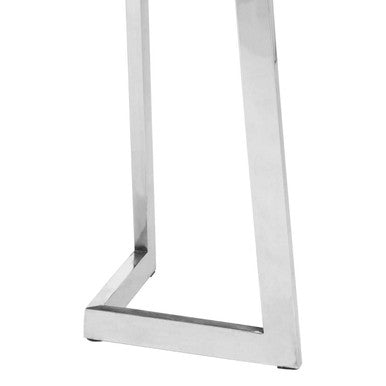 Orsina Gabar Natural Bamboo Console Table with Silver Stainless Steel