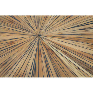 Orsina Gabar Natural Bamboo Side Table with Silver Stainless Steel Frame
