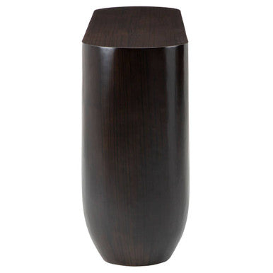 Orsina Gabelle Oval Ebony Bamboo Console Table with Storage Shelf