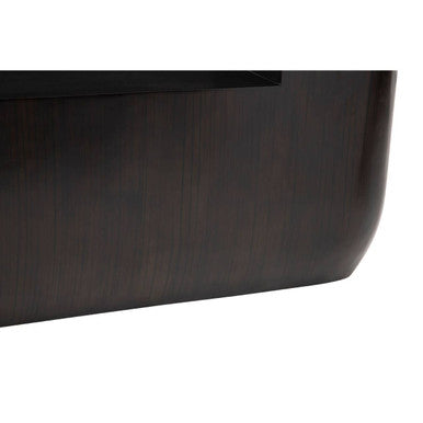 Orsina Gabelle Oval Ebony Bamboo Console Table with Storage Shelf