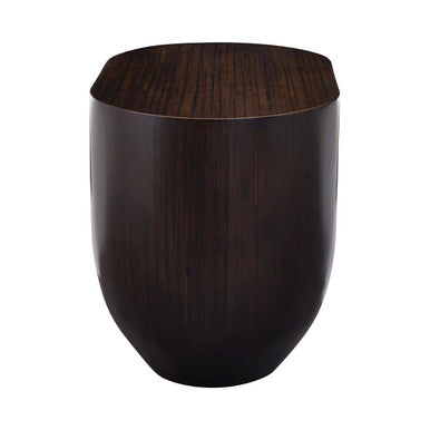 Orsina Gabelle Ebony Bamboo Oval Side Table with Storage Shelf
