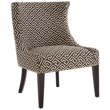 Orsina Regents Park Greek Key Wingback Accent Chair – Black Legs
