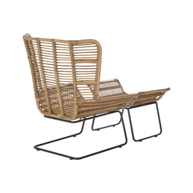 Orsina Manado Natural Grey Rattan Lounge Chair and Footstool Set