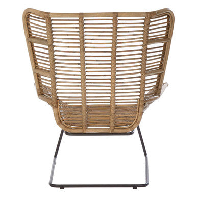 Orsina Manado Natural Grey Rattan Lounge Chair and Footstool Set
