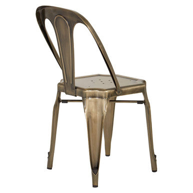 Orsina Grange Brass Metal Dining Chair – Industrial Vintage Style