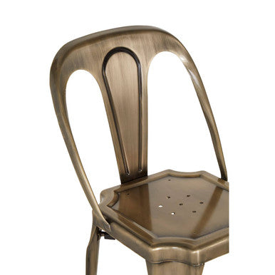 Orsina Grange Brass Metal Dining Chair – Industrial Vintage Style