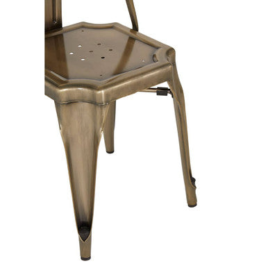 Orsina Grange Brass Metal Dining Chair – Industrial Vintage Style