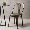 Orsina Grange Brass Metal Dining Chair – Industrial Vintage Style