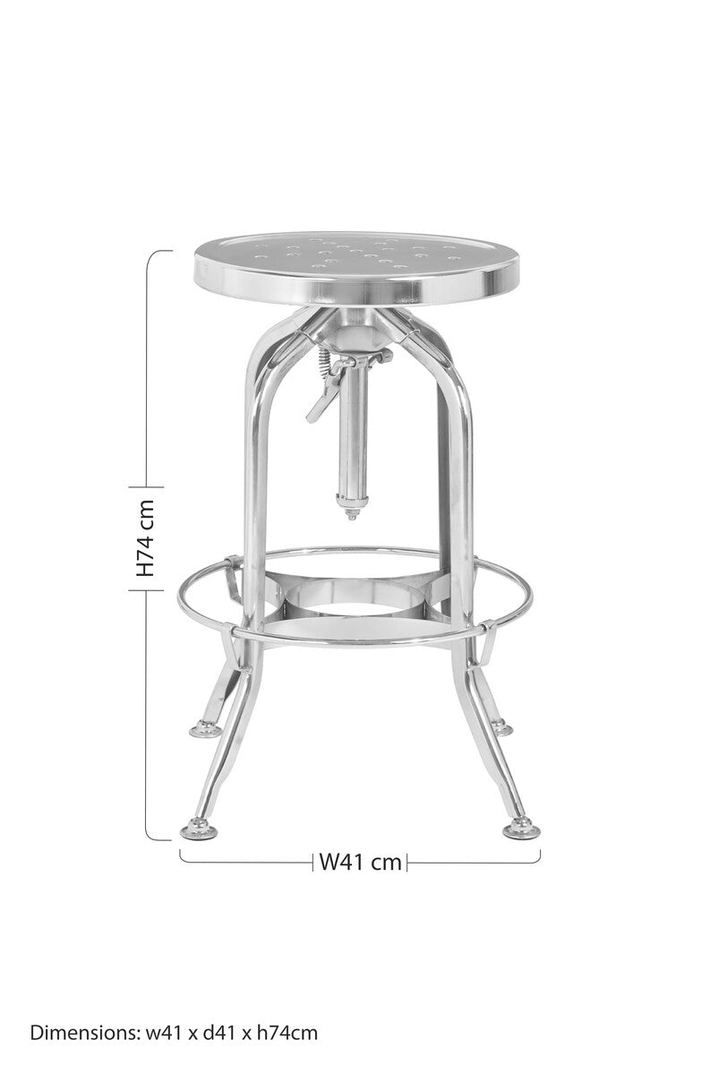 Orsina Gator Adjustable Bar Stool – Modern Chrome Steel Kitchen Seating