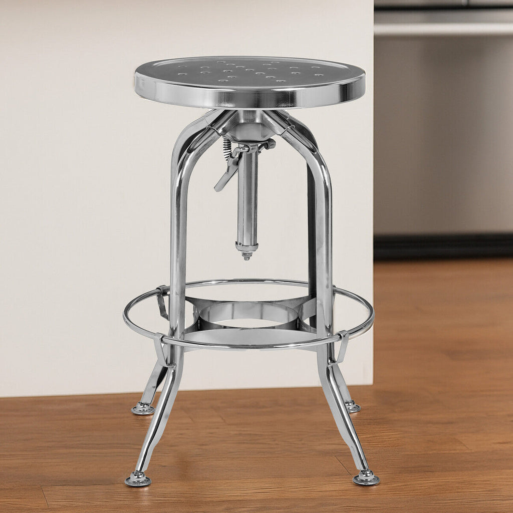 Orsina Gator Adjustable Bar Stool – Modern Chrome Steel Kitchen Seating