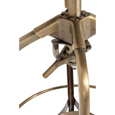 Orsina Gator Adjustable Bar Stool – Brass Finish Steel Counter Seat