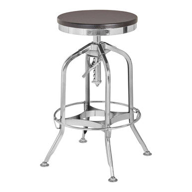Orsina Gator Adjustable Bar Stool – Black Ash Wood & Chrome Finish