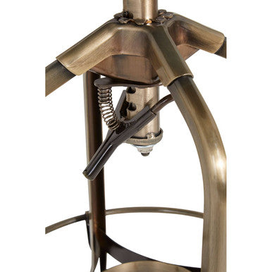 Orsina Gator Adjustable Bar Stool | Black Ash Wood and Brass Finish