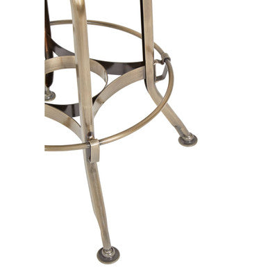 Orsina Gator Adjustable Bar Stool | Black Ash Wood and Brass Finish