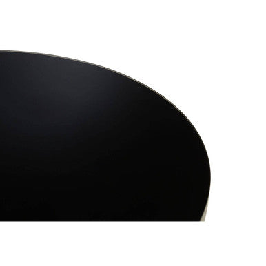 Orsina Anzio Round Black Glass Coffee Table with Silver Stainless Base