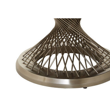 Orsina Anzio Round Black Glass Coffee Table with Silver Stainless Base
