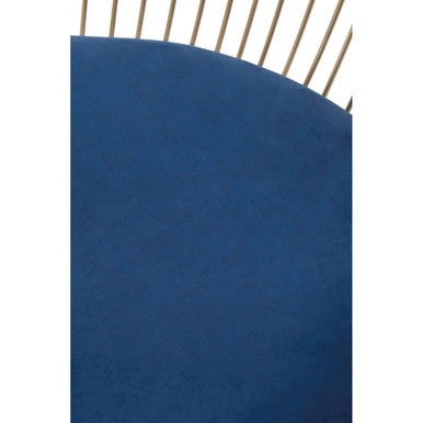 Orsina Anzio Navy Blue Velvet Accent Chair with Brushed Gold Frame