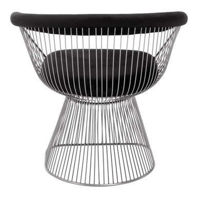 Orsina Anzio Accent Chair | Black Velvet & Brushed Silver Steel
