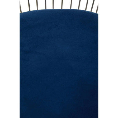 Orsina Anzio Navy Velvet Accent Chair | Brushed Silver Hourglass Frame