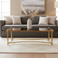 Orsina Ackley Gold Coffee Table | Black Glass Top & Stainless Steel