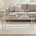 Orsina Ackley Rectangular Glass Coffee Table – Silver Stainless Steel