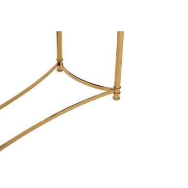 Orsina Ackley Gold Console Table with Black Glass Top - 60 Inch