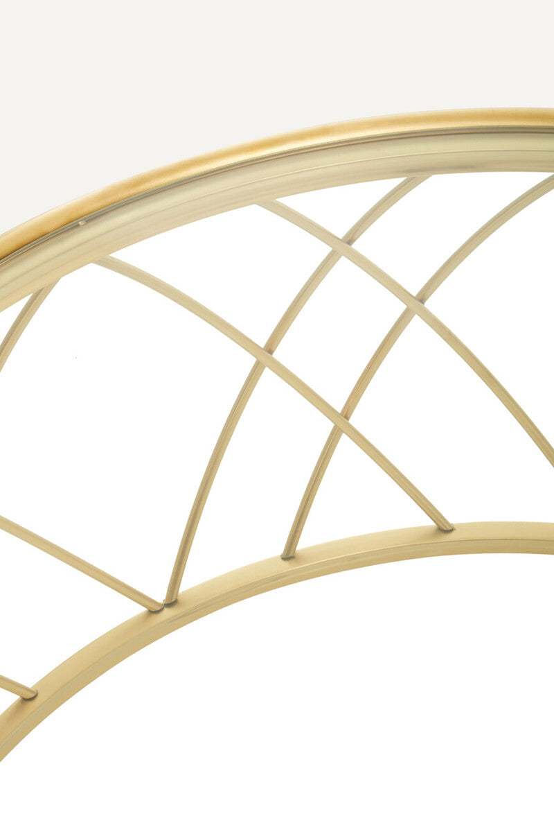 Orsina Ackley Round Gold Coffee Table with Tempered Clear Glass
