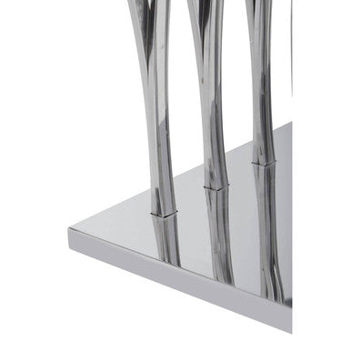 Orsina Arenza Black Marble Console Table with Intricate Silver Base