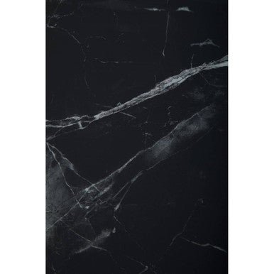 Orsina Arenza Black Marble Console Table with Intricate Silver Base