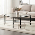 Orsina Allessi Octagonal Glass Coffee Table – Silver and Black Metal