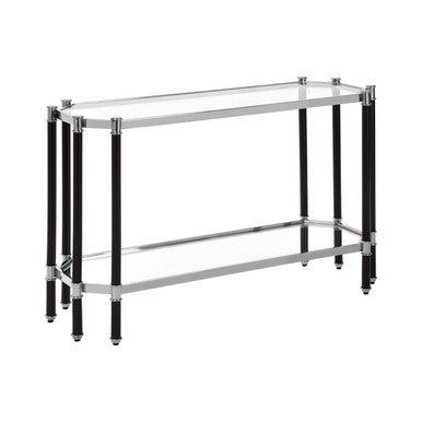 Orsina Allessi Console Table | Silver & Black Glass Entryway Table
