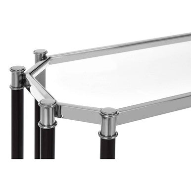 Orsina Allessi Console Table | Silver & Black Glass Entryway Table