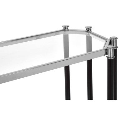 Orsina Allessi Console Table | Silver & Black Glass Entryway Table